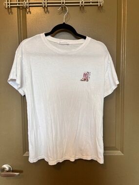 Self Contrast "Kiss My Boots" Graphic Tee, White